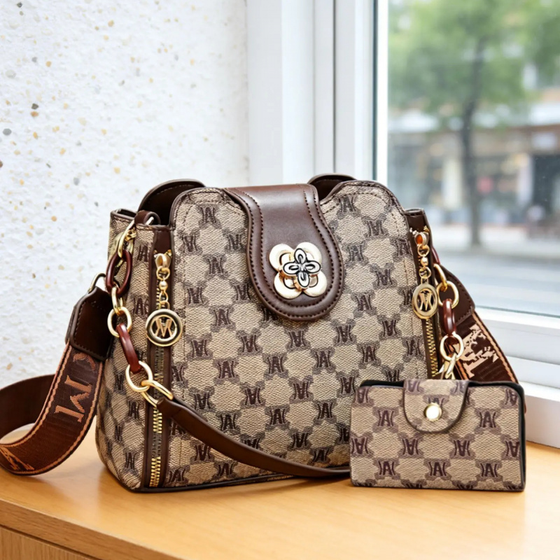 Vintage Zipper - Borsa a tracolla vintage con stampa
