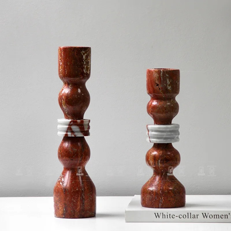 Vintage Collectible Marbles - Portacandele in Marmo Vintage, Candelabro da