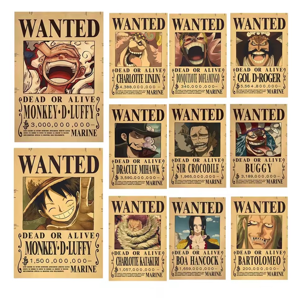 Vintage Collectible Items - Poster Anime One Piece con Borse