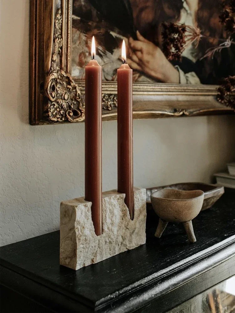 Collectible Vintage Matches - Portacandele in Marmo a 2 Fori